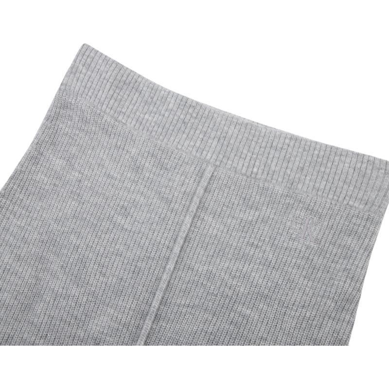 Calvin Klein Early Spring Solid Color Knit Midi Skirt Women skirts Pearl-Gray J225099