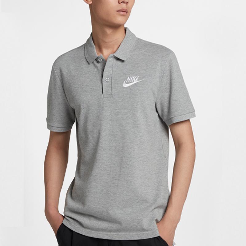 Nike Polo Shirts Men's Gray Polo Collar Moderate Straight Fit CN8765-063