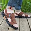 Fashion Summer Men Sandals Comfortable Outdoor Handmade Beach Walking Sneakers Hollow Out Lightweight Breathable Genuine Leather Shoes