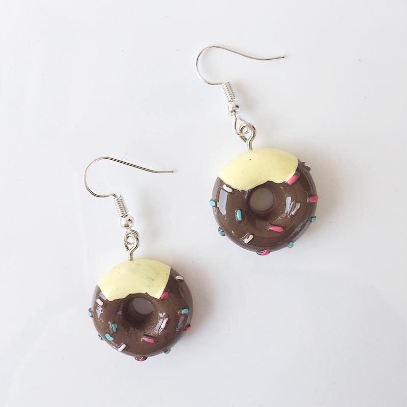 Fashion Cute 3D Cake Resin Drop Earrings for Women Girls Funny Donuts Cookies Food Shape Dangle Earring Party Jewelry Gifts