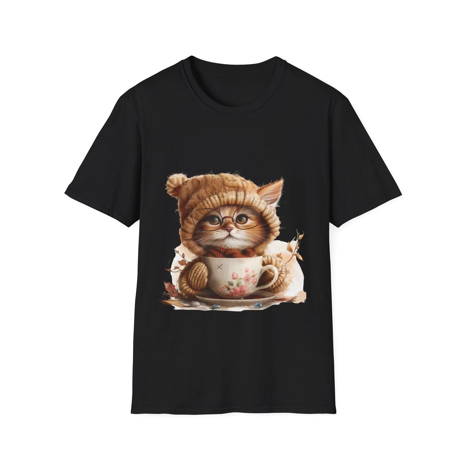 Cozy up in our Cute autumn Fall Kitten T-Shirt for anyone who loves kitties S
