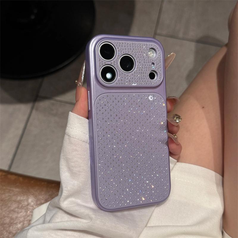 Luxus-Strassstein-Hülle für iPhone 14/15/16/17 Pro mit großem Sichtfenster-Design
