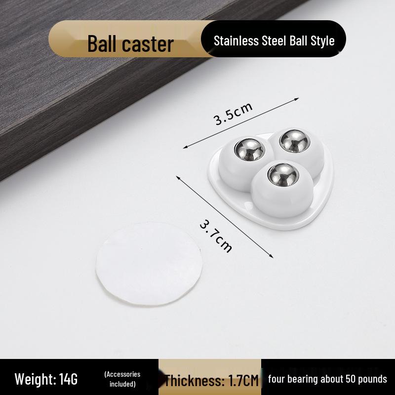 No-Punch Adhesive Universal Wheel Casters: Mobile Ball Bearing Wheels for Household Use