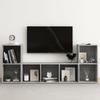 VidaXL TV Unit Set, 3 Pcs Concrete Grey Chipboard.