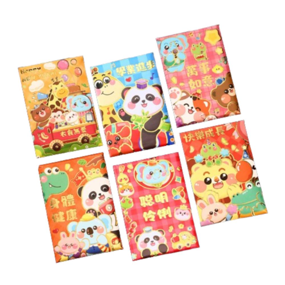 6pcs Chinese Style 2025 Snake Year Red Envelopes Blessing Money Packet Spring Festival Supplies