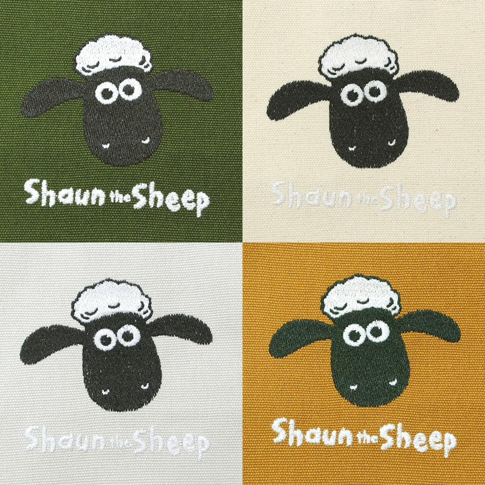 Liebe Bestickte Tragetasche mit Autos, Klein, Shaun das Schaf (khaki)