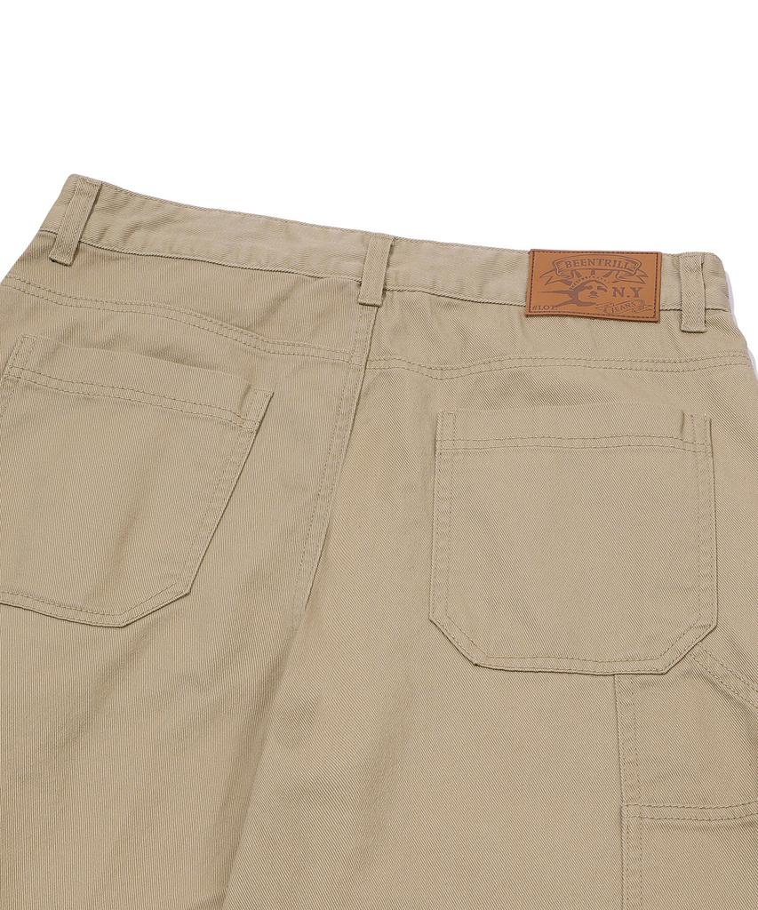 BEENTRILL Cotton Twill Double Knee Pants (Beige)