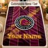 Flannel BlanketBrisbane Broncos Custom Name Text Personalized Soft Warm Throw Blanket Home Decor Gift