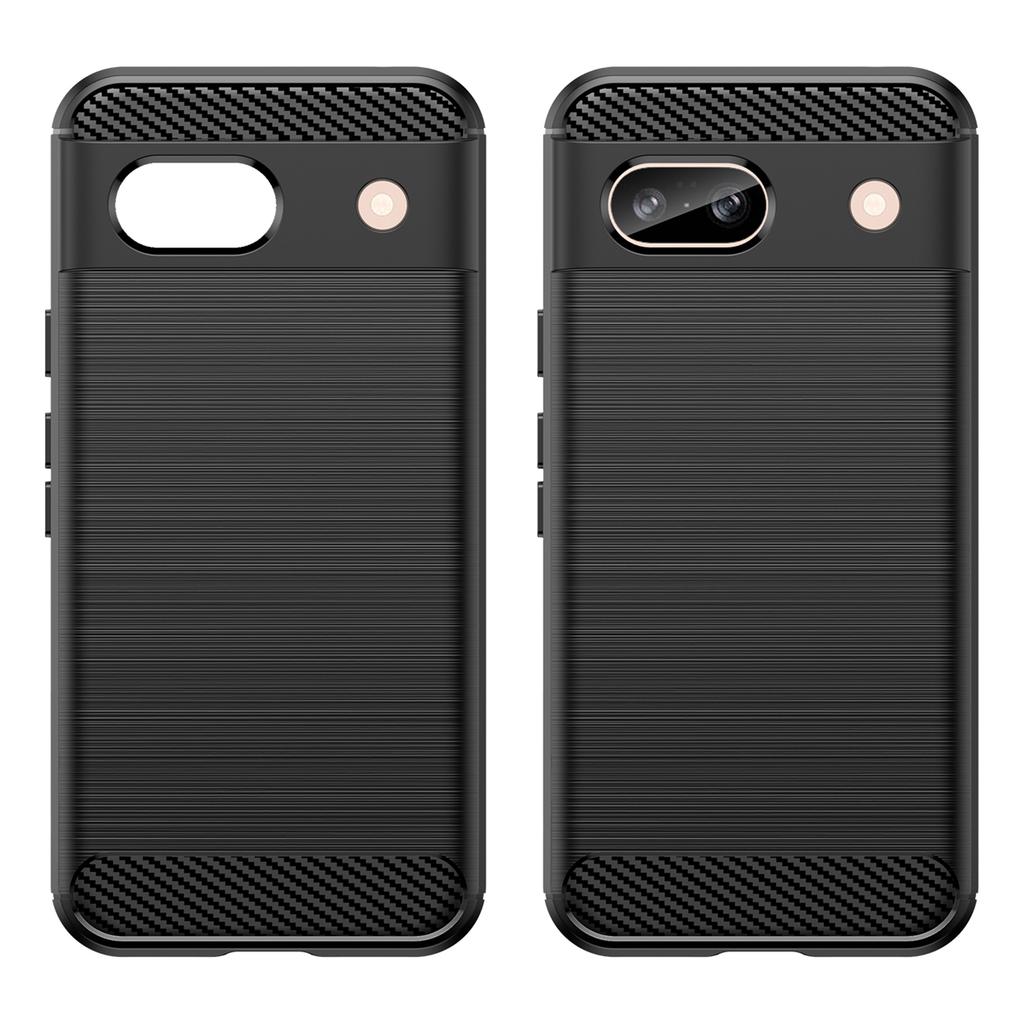 For Google Pixel 8a Case Slim-Fit TPU Cell Phone Cover Carbon Fiber Texture Shell