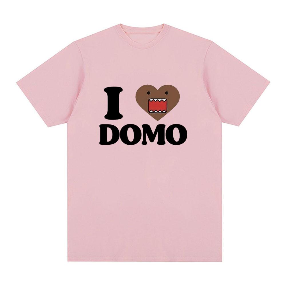 I Love Domo Kun Funny T Shirts Men's Women Clothing Cotton Casual T-Shirts Vintage Short Sleeve Oversized T-shirt Top Streetwear