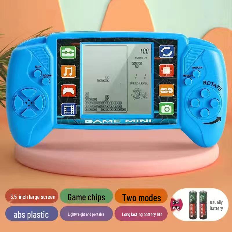 Nostalgic Retro Russian Tetris Handheld Game Console with Large Screen for Children's Play.
