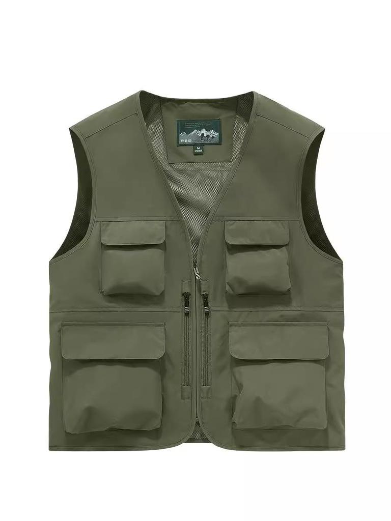 Men's Quick-Drying Sleeveless Photography & Fishing Vest with Multiple Pockets - Waterproof and Lightweight for Outdoor Activities