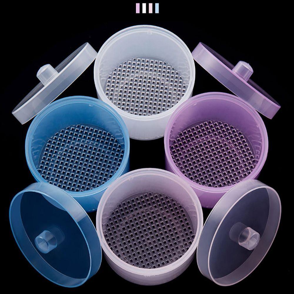 Professional Plastic Nail Art Drill Bits Sterilizer Pink with Lid Nail Art Disinfection Box Manicure Storage Case Manicure Tools