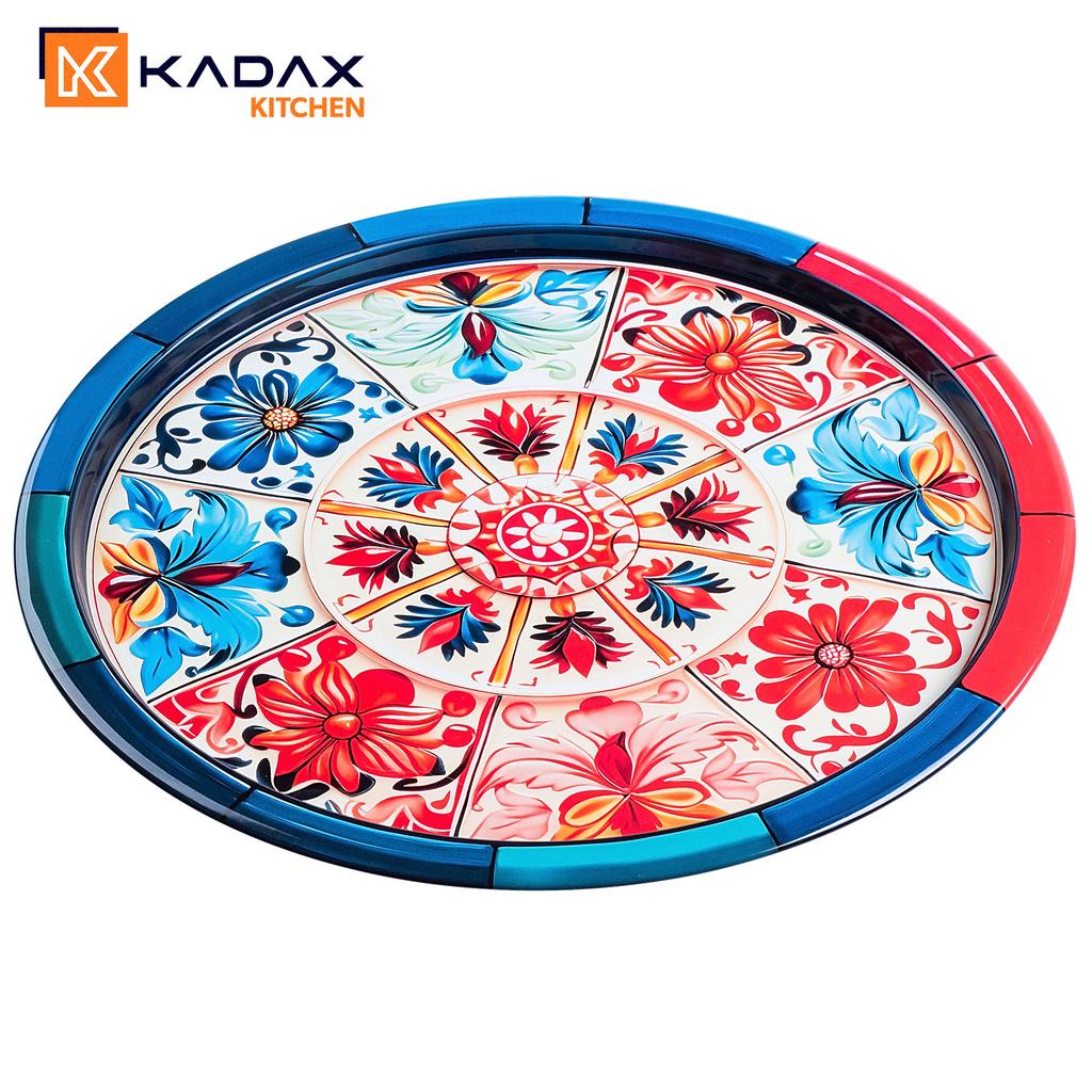 KADAX Taca Okrągła Litografowana 32.5cm Metalowa 