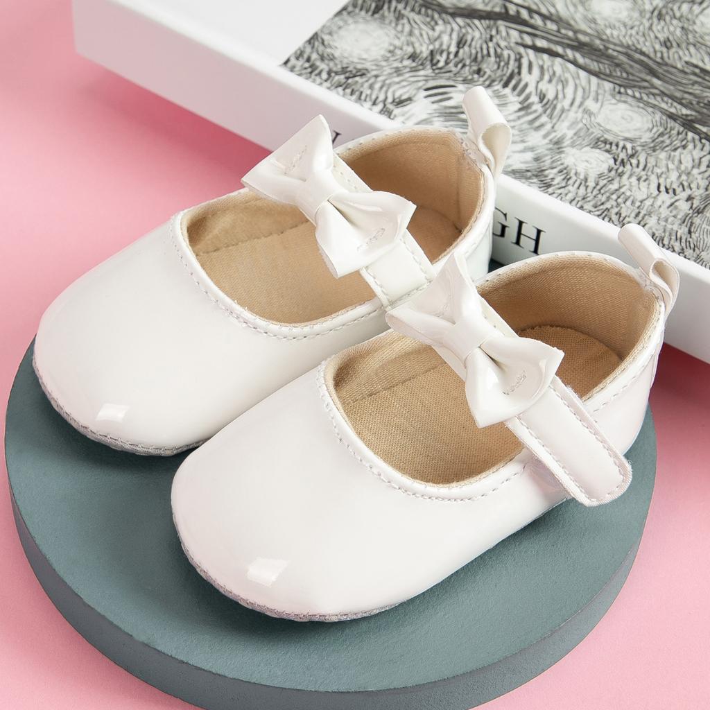 Scarpe da Neonato Scarpe da Bambina Piccola PU Antiscivolo Fiocco Scarpe Classiche da Principessa Scarpe da Primo Passo per Bambini Piccoli Scarpe da Culla