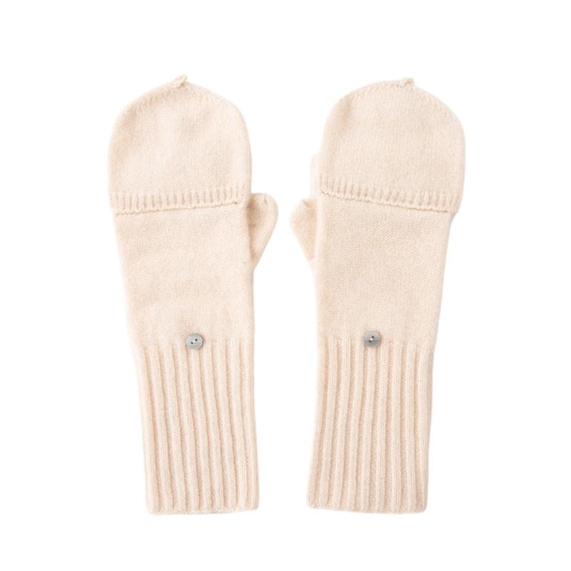 Half Finger Gloves For Men Women Cashmere Wool Blend Flip Cover Handwear For Smartphone Compatibility Winter Essential