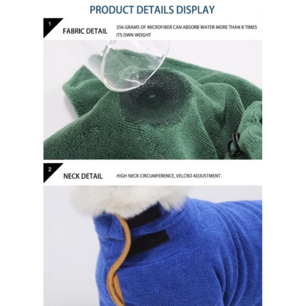 Quick Drying Dog Bathrobe Absorbent Pet Drying Coat Pet Product Dog Bath Towel  Large Small Dogs
