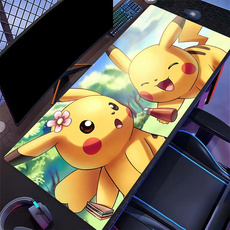Pikachu Print Cushion Non-slip Laptop Tablet Big Mousepad XXL Mat Mini PC Playmat With Lock edge