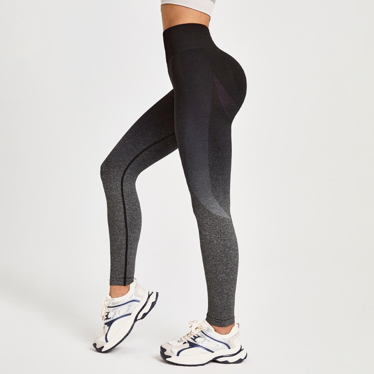 

Europe and the United States gradually change color hip lift abdomen wear fitness trousers sports tight body shaping yoga pants S