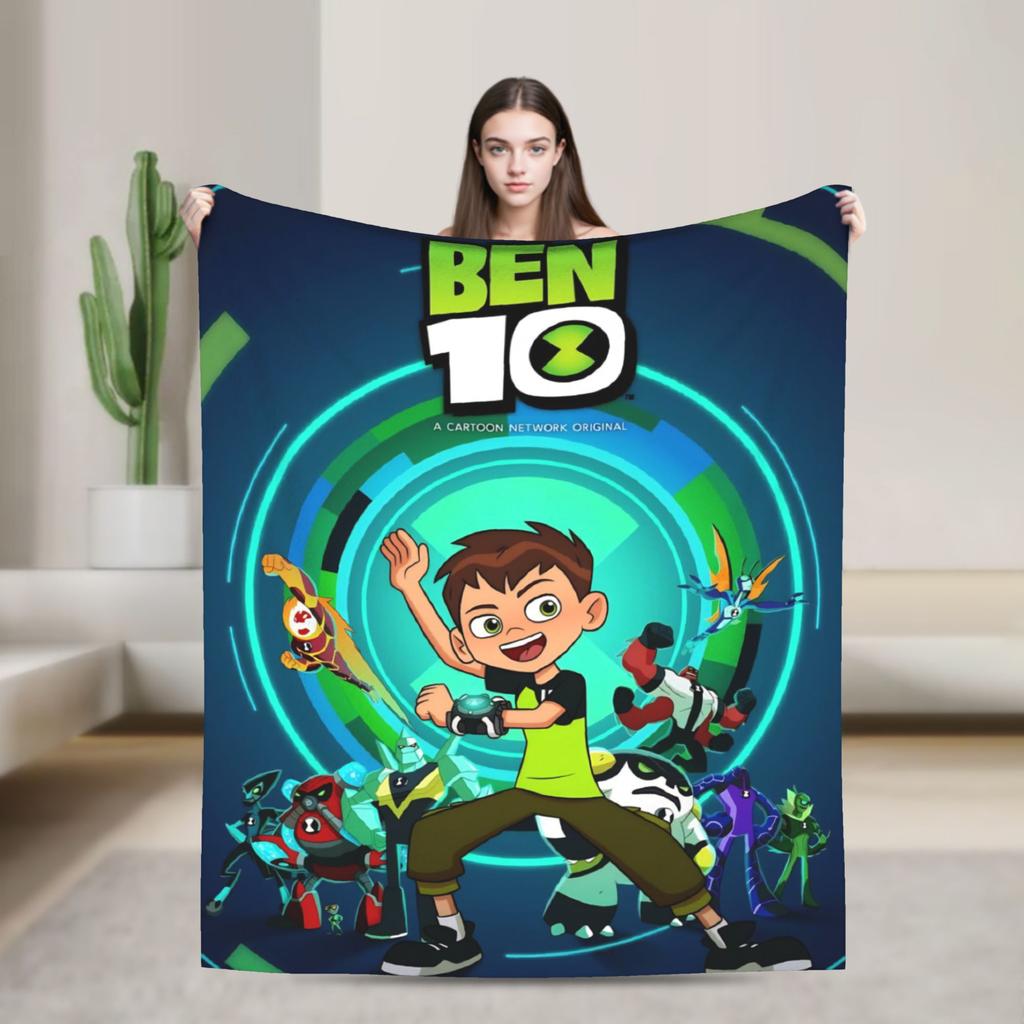 Ben 10 Anime Blanket Super Soft Cozy Throw Blankets for Couch 50x60 Inch Multi-size Rug Piece