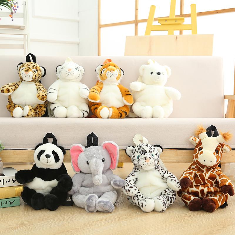New Huggable Simulated Animal Plush Backpack Kawaii Soft Baby Toys for Children Kids Travel Pack Outdoor School Bag