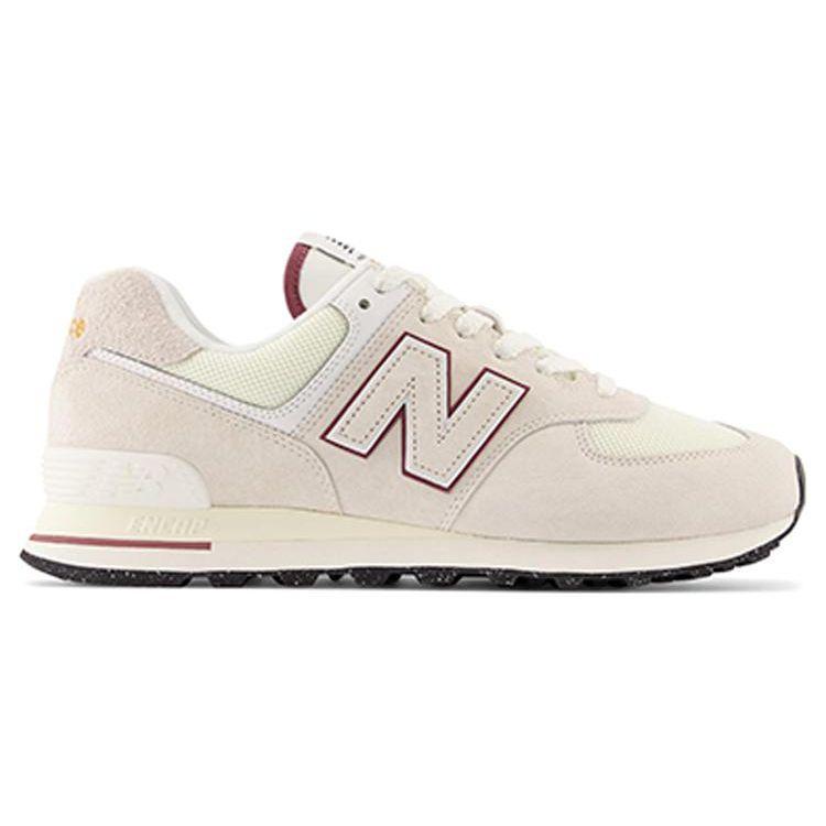 New Balance 574 Beige Burgundy Unisex Sneakers Cream U574OP2