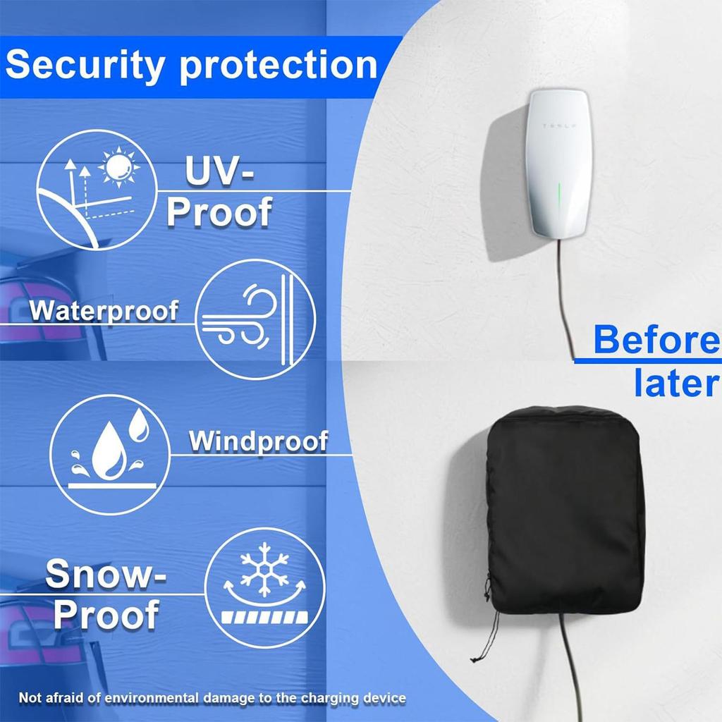 EV Charger Cover Car Charger Cover UV Protection Bag For Campus Outdoor Public Building Apartment Shopping Mall Home Residential
