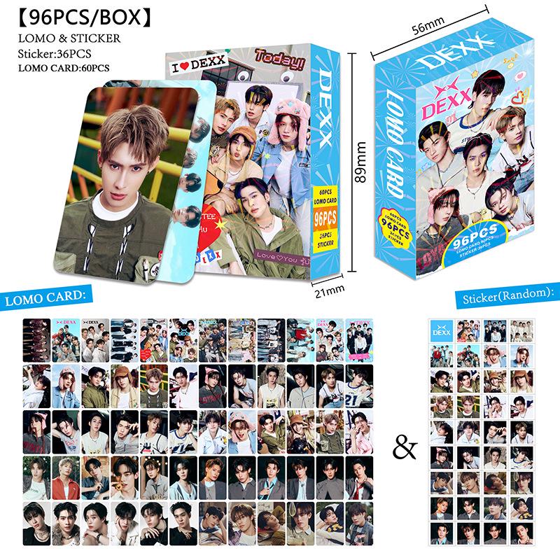 Set di Carte LOMO del Gruppo Maschile Tailandese DEXX – 96 Mini Carte Stella HD Senza Ripetizioni & Adesivi