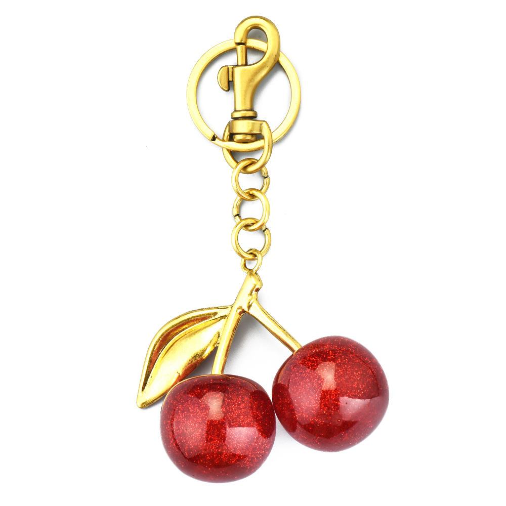 Cherry Keychain, Bag Pendant, Women S Bag Jewelry, Exquisite Car Keychain, Elegant Couple Buckle.