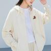 Anta Lifestyle Series Frisbee Alliance Letter Logo Printed Hooded Knit Jacket Women jackets Stone-White 162338723-1