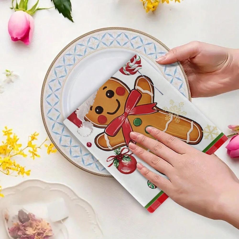 1pc/2pc/4pc/pack Christmas Scrub Sponge Creative Kitchen Dish Cloth Festive Cleaning Decor for Home & Table Kitchen Dish Towel Xmas Cleaning Supplies