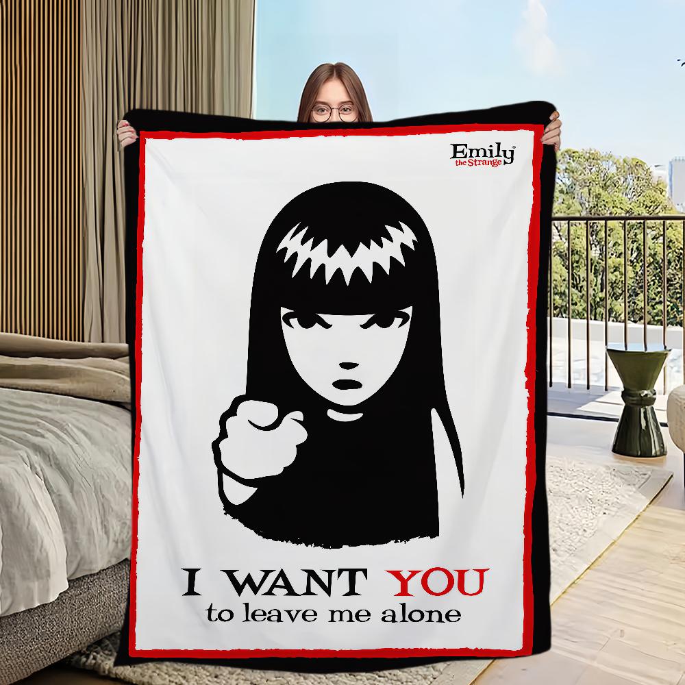 Blanket Flannel warm comfort  soft plush blanket for sofa living room office bedroom travel E-Emily Strange The book gift