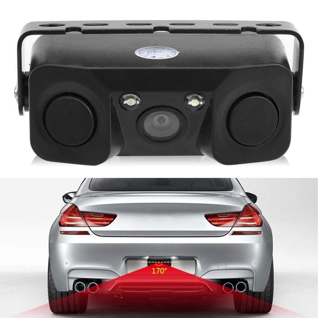 Car Rear View Camera Kit High Definition Parking Radar Sensor LED Light Night Vision