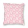 Pastel Pink Ice Cream Doodle Square Pillowcase Polyester Linen Velvet Pattern Zip Decorative Home Cushion Cover x