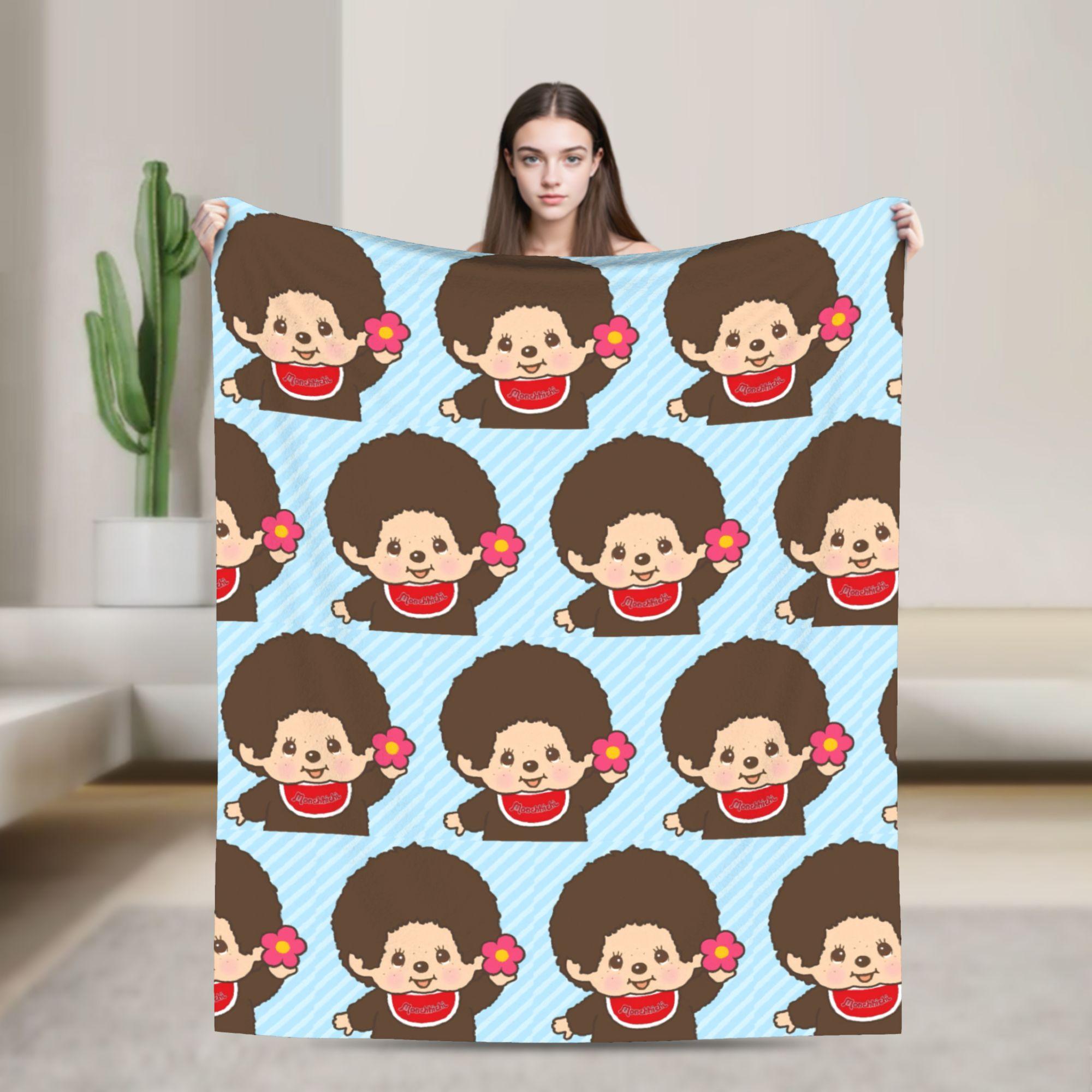 

Cute Monchichis Blanket Quality Soft Warm Throw Blanket Autumn Children Home Decor Novelty Bedspread 75x90cm