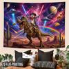 2D Flat, 2D Flat Print 1pc Tapestry Cat on T-Rex Space Adventure Tapestry Photo Booth Backdrop Suitable for Parties, Decor, Themed Events, Photography