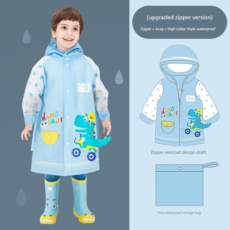 Children's Raincoat for Boys and Girls, Transparent Rain Poncho for Toddlers and Kindergarten Kids, Dinosaur Raincoat, Rain Gear