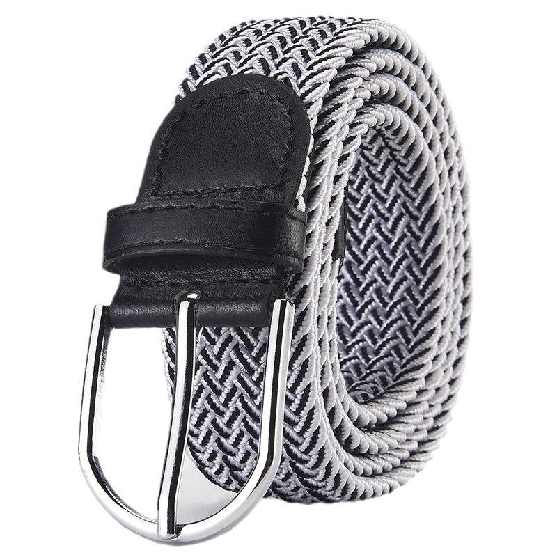 Elastic Nylon Unisex Casual Knitted Pin Buckle Jeans Belt Woven Canvas Elastic Expandable Stretch Waistband for Women Men Girdle
