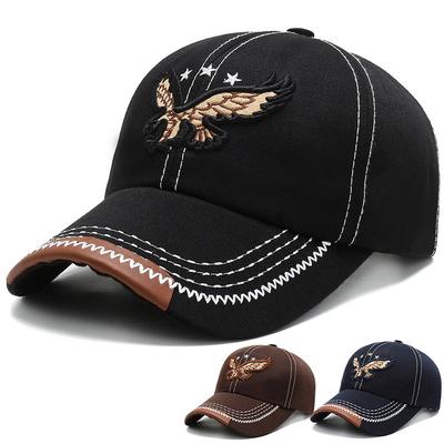 Men's Baseball Cap Simple Spring and Autumn Summer Personality Trend Korean Version Embroidered Eagle Hat Youth Versatile Cap
