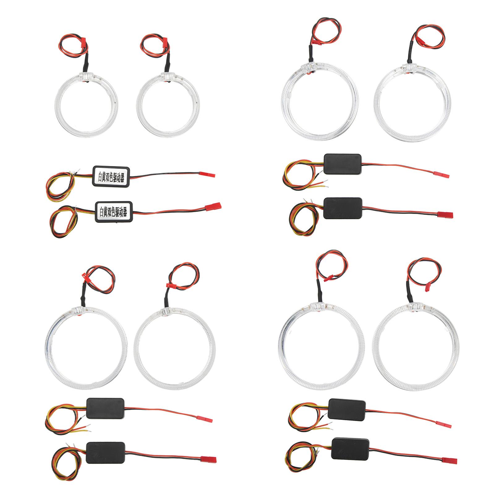 

Пара светодиодных фар «ангельские глазки» 9‑36 В, сигнальная лампа, кольца Halo, белый, янтарь, двухцветный, декоративный для автомобиля