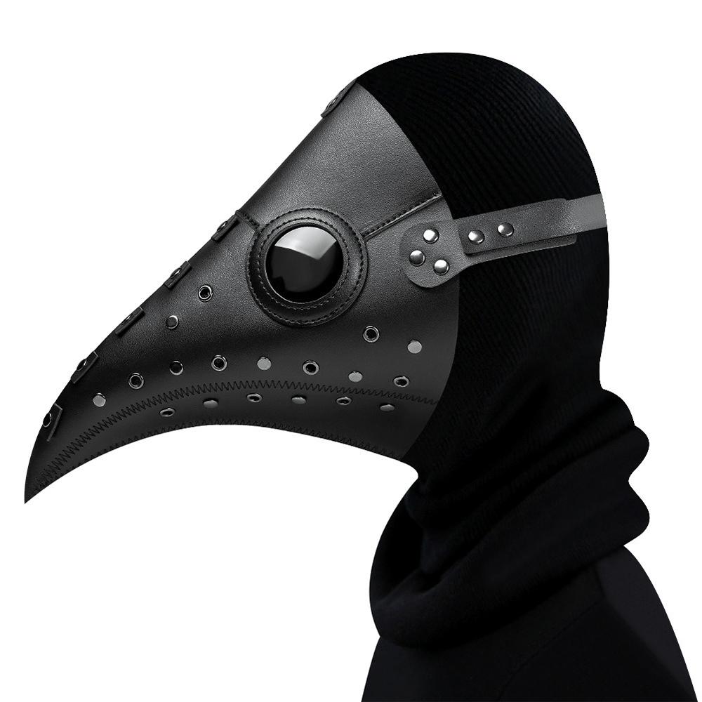 Grappig Middeleeuws Pestdoktersmasker Leer Zwart Snavelmasker Dokter Halloweenmasker Steampunk PU Vogels Cosplay Doctour De Peste