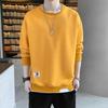 Men's Korean Style Loose Round Neck Long Sleeve Sweatshirt - Fake Two-Piece, Plus Velvet, Versatile Trendy Autumn/Winter Fashion Top