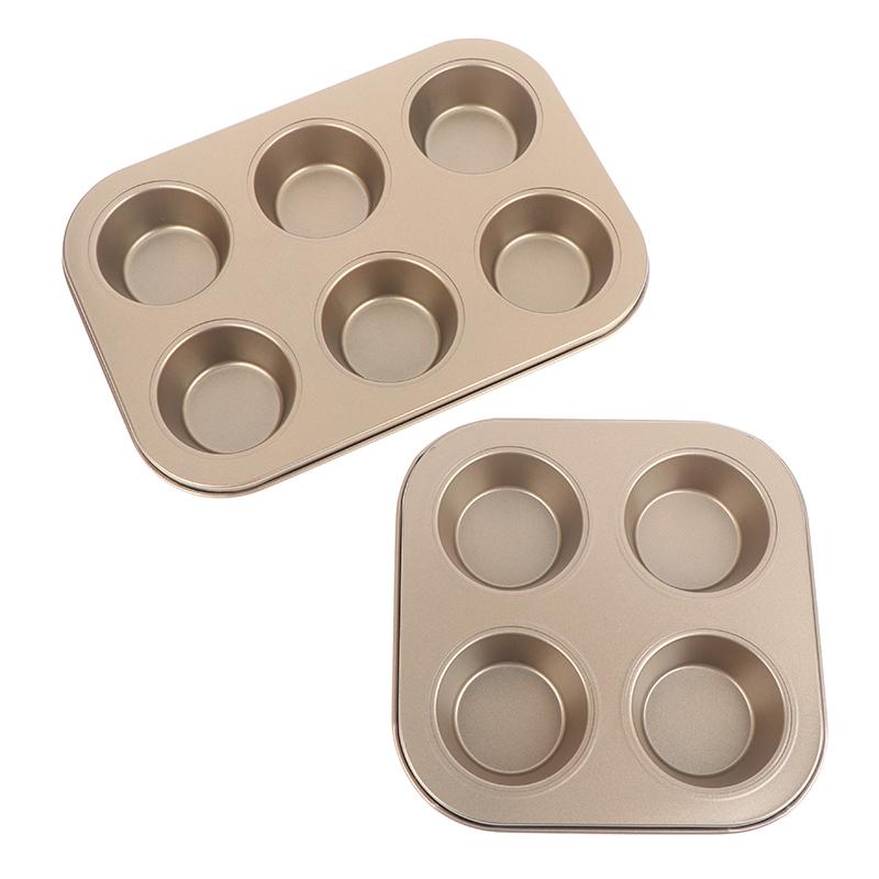 4/6/12 Cups Cupcake Pan Muffin Tray Cupcake Mold Muffin Pan Carbon Steel Baking Pan Non Stick Bakeware Microwave Cake Mould
