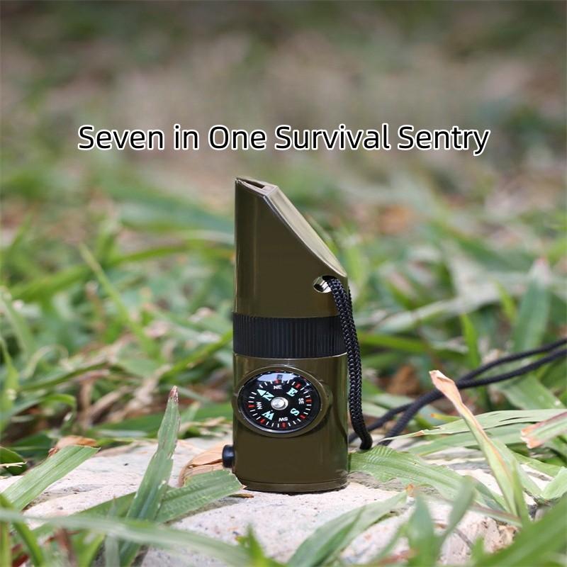 Outdoor Camping Multifunkční píšťalka Sedm v jednom pro batůžkáře Whistle na přežití a záchranná píšťalka