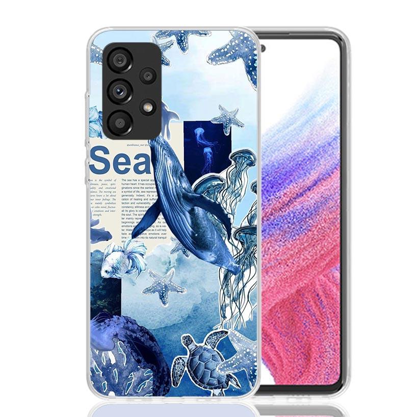Ocean Starfish Sea Turtle Shark Phone Case For Samsung Galaxy A52 A32 A22 A12 A02S A50S A30S A51 A31 AA71 Note 20 Ultra 10 S10 P
