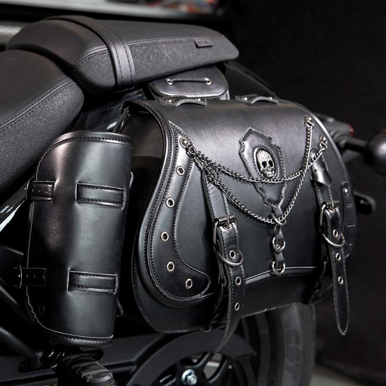 One Pair Motorcycle Saddle Bag Cruisers Saddlebags Punk Style Moto Bike Bag Not Easily Deformed Outdoor Riding Luggage Equipme