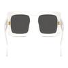 Prada Temple Logo Acetate Acetyl Rectangular Sunglasses Unisex Couple Style White white 52