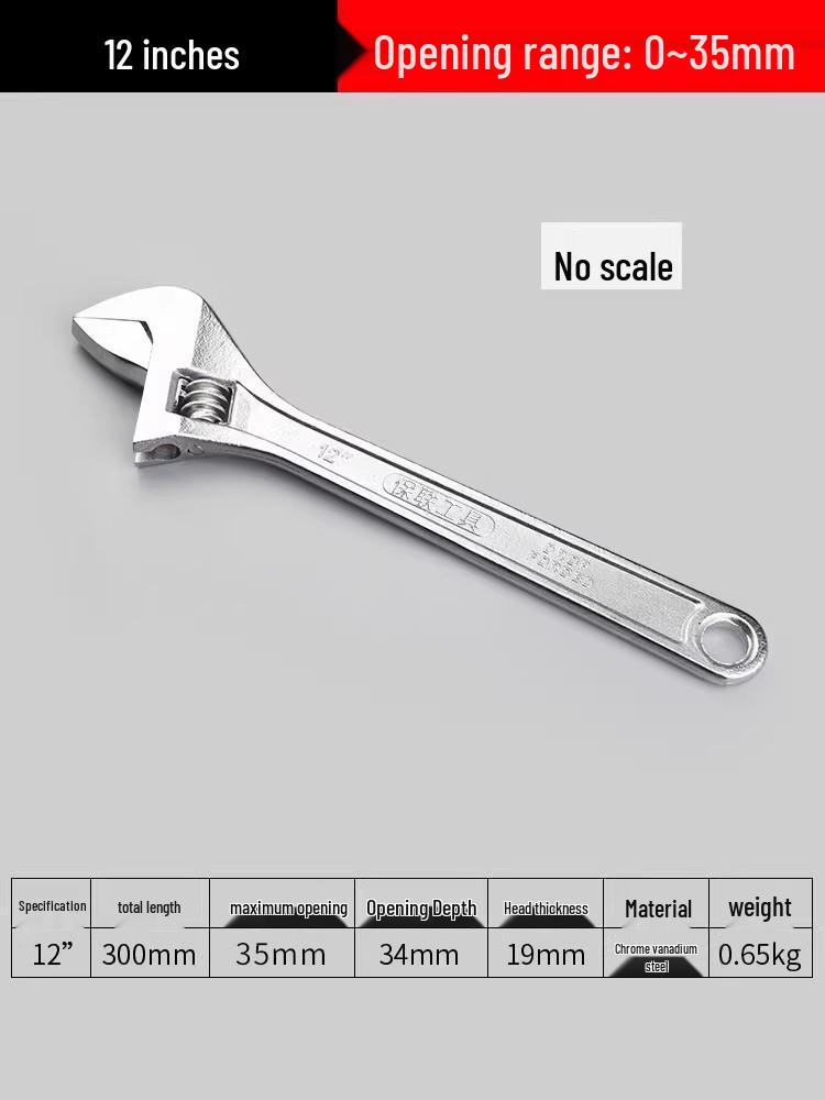 Universal Adjustable Wrench Tool Set with Large Opening - Multifunctional Pipe and Small Wrench