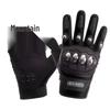 Men's Motorcycle Riding Gloves with Stainless Steel Hard Shell and Anti-Fall Protection for Mountain Biking