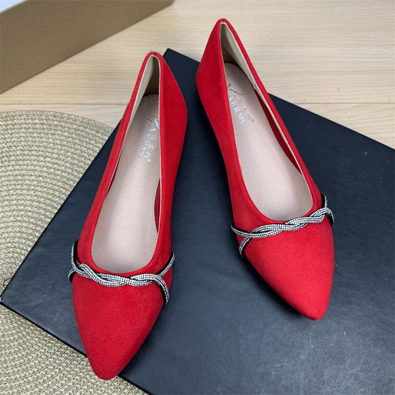 Fashion Flat Shoes for Women Spring  Autumn 2025 New Pointed Soft Soled Professional Work Shoes Black Plus Size Women's Shoes 42 43 44